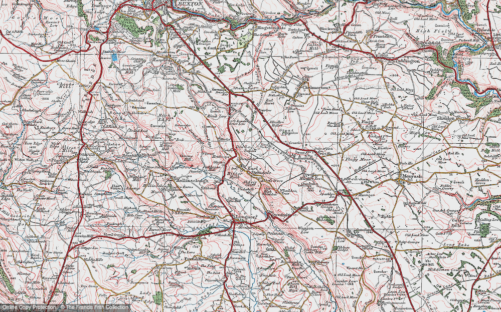 Old Map of Historic Map covering Brier Low in 1923