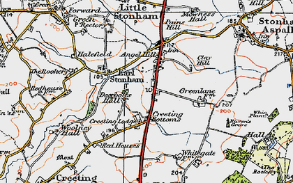 Old map of Earl Stonham in 1921