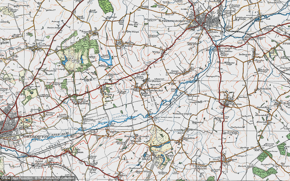 Old Map of Earls Barton, 1919 in 1919