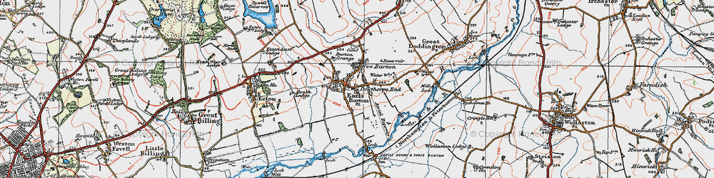 Old map of Earls Barton in 1919