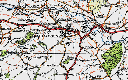 Old map of Earls Colne in 1921