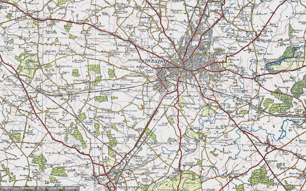 Old Map of Earlsdon, 1920 in 1920