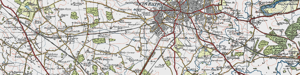 Old map of Earlsdon in 1920