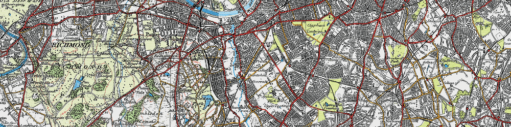 Old map of Earlsfield in 1920