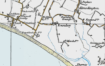 Old map of Almodington in 1919