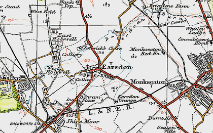 Old map of Brierdene Burn in 1925