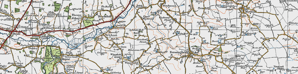 Old map of Earsham Street in 1921