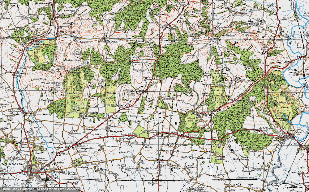 Old Map of Eartham, 1920 in 1920