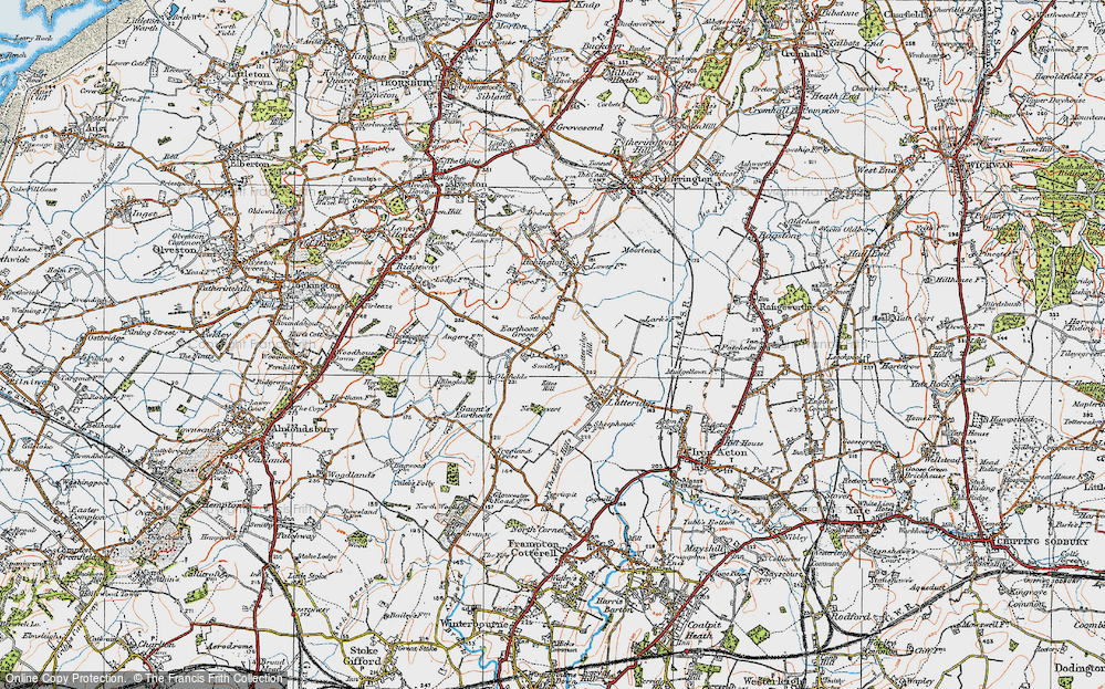 Old Map of Earthcott Green, 1919 in 1919