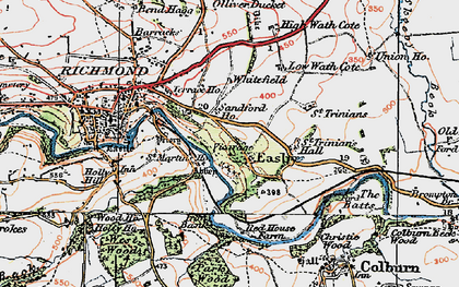 Old map of Easby in 1925