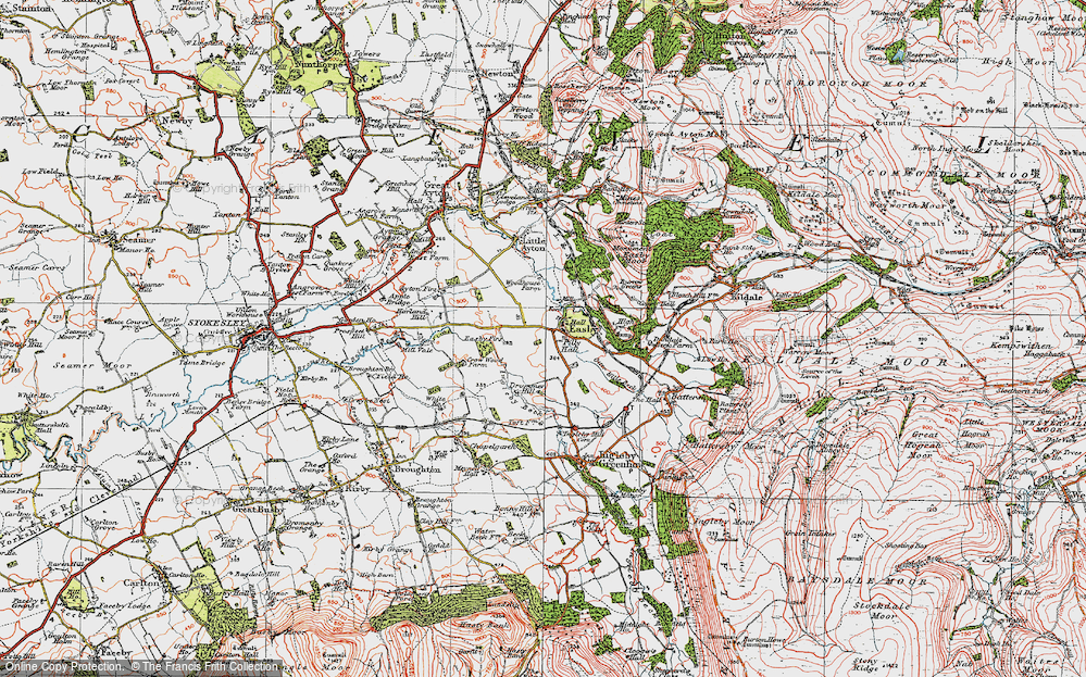 Old Map of Easby, 1925 in 1925