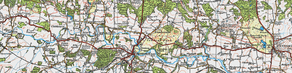 Old map of Easebourne in 1919