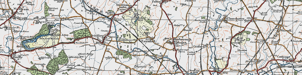 Old map of Easenhall in 1920