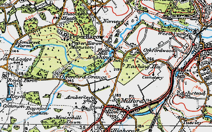Old map of Eashing in 1920