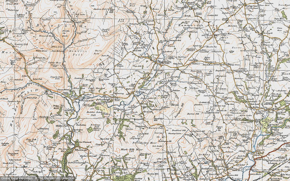 Old Map of Historic Map covering Brabbin Wood in 1924