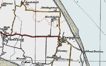 Old map of Easington in 1924