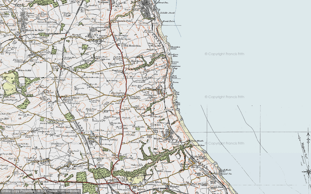Old Map of Easington Colliery, 1925 in 1925