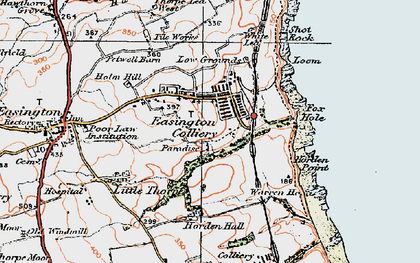 Old map of Easington Colliery in 1925