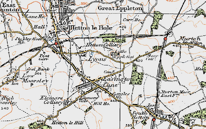Old map of Easington Lane in 1925
