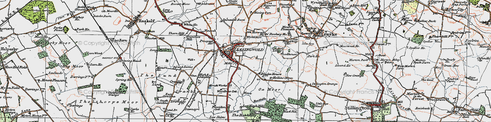 Old map of Easingwold in 1924