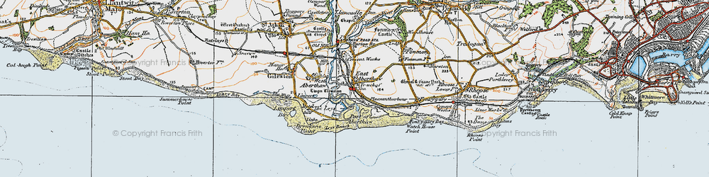 Old map of East Aberthaw in 1922