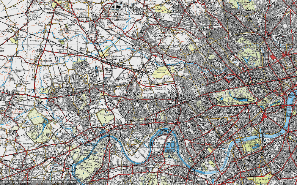 Old Map of East Acton, 1920 in 1920