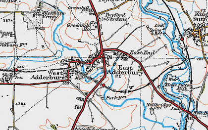 Old map of East Adderbury in 1919