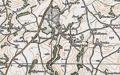 Old map of East Allington in 1919