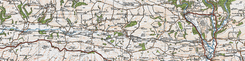 Old map of Beer Moors in 1919