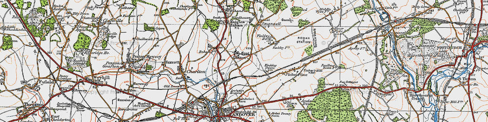Old map of East Anton in 1919