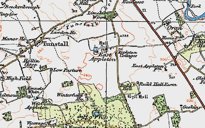 Old map of East Appleton in 1925