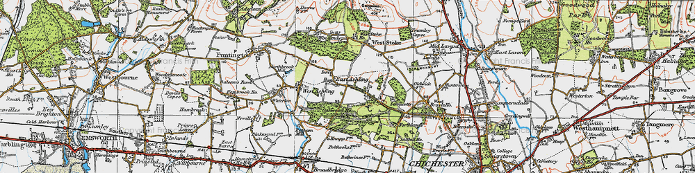 Old map of East Ashling in 1919