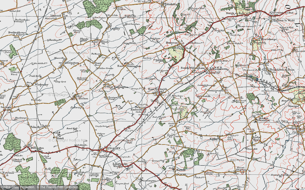 Old Map of East Barkwith, 1923 in 1923