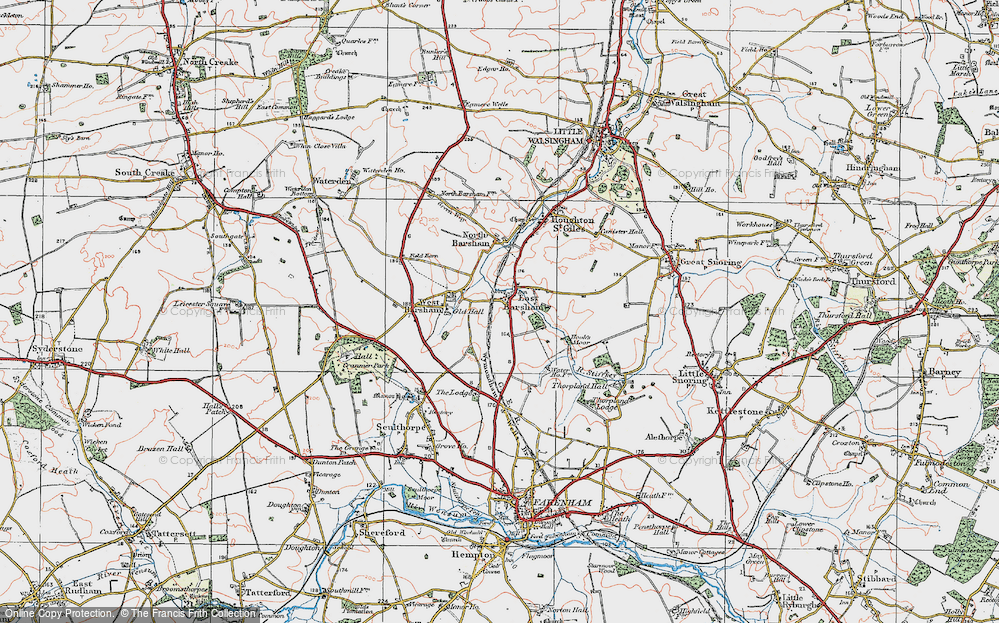 Old Map of East Barsham, 1921 in 1921