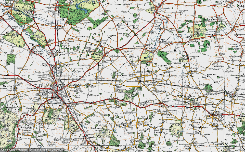 Old Map of East Barton, 1921 in 1921