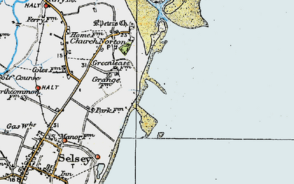 Old map of East Beach in 1919