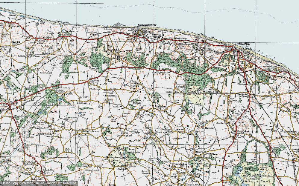 Old Map of East Beckham, 1922 in 1922