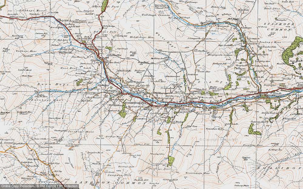 Old Map of East Blackdene, 1925 in 1925