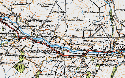 Old map of East Blackdene in 1925
