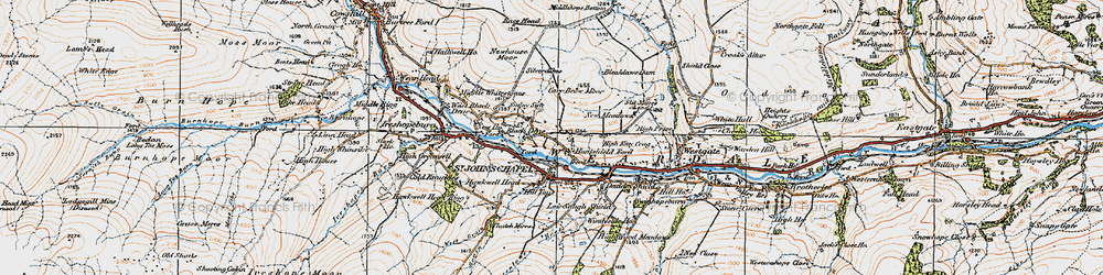 Old map of East Blackdene in 1925