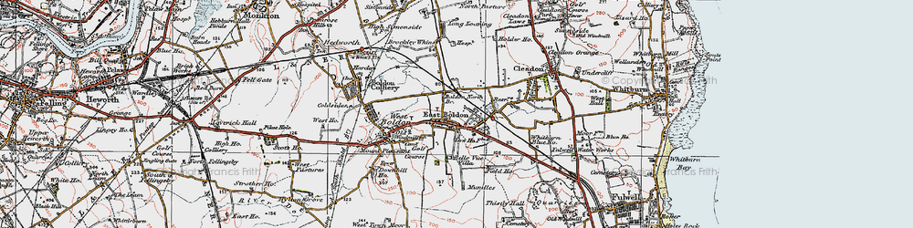Old map of East Boldon in 1925