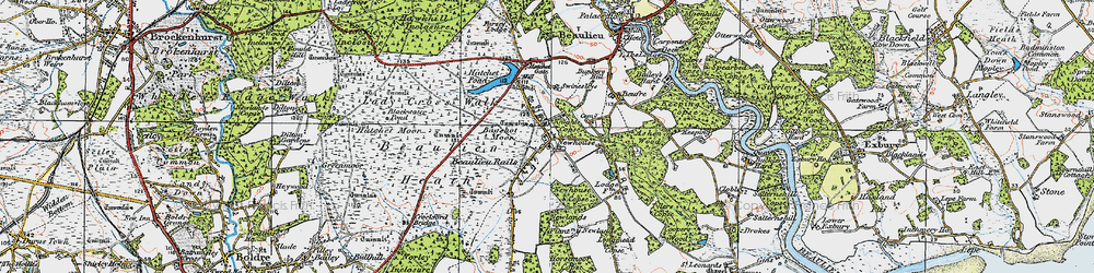 Old map of East Boldre in 1919