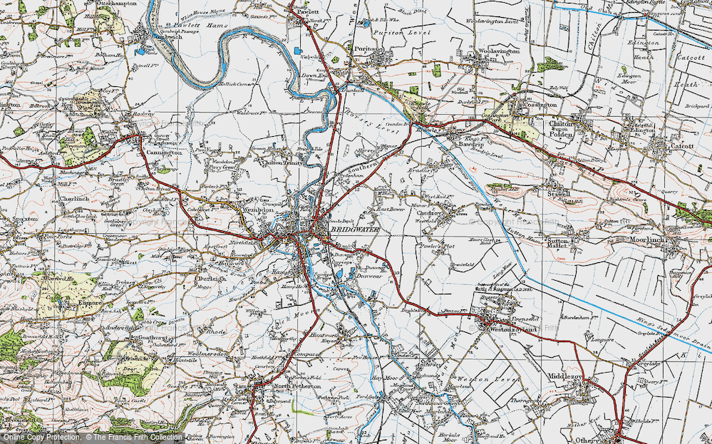 Old Map of East Bower, 1919 in 1919