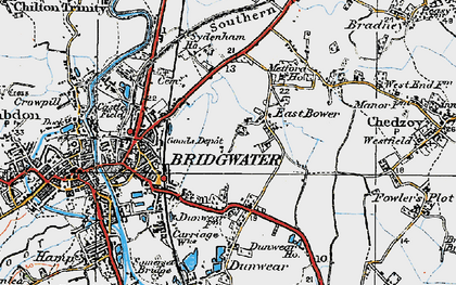 Old map of East Bower in 1919
