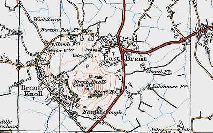 Old map of East Brent in 1919