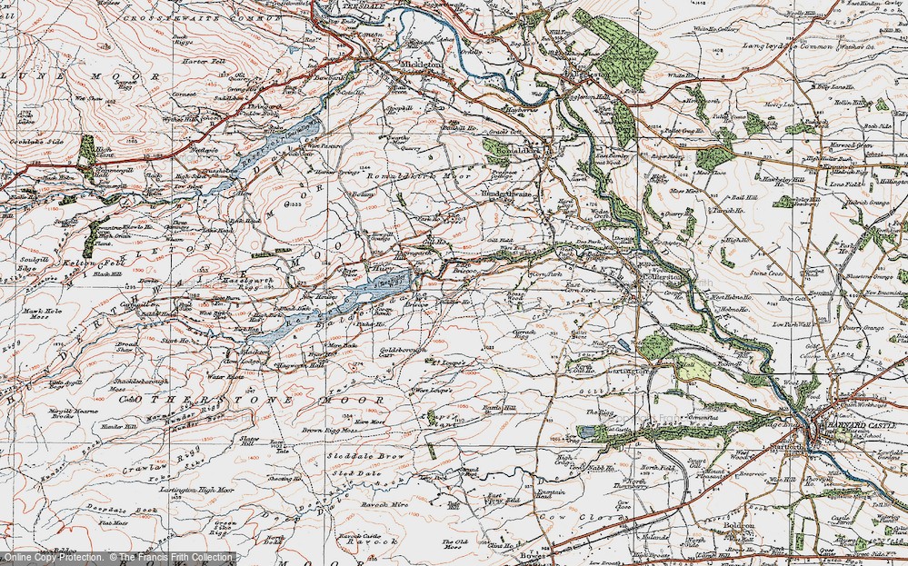 Old Map of Historic Map covering Booze Wood in 1925