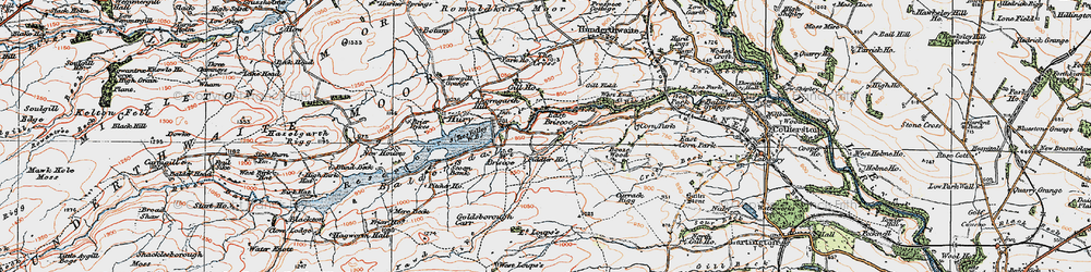 Old map of East Briscoe in 1925