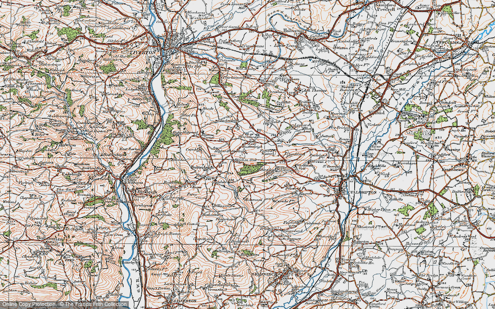Old Map of Historic Map covering Birchen Oak in 1919