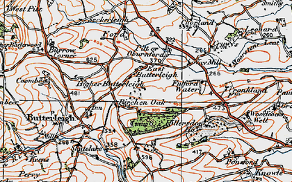 Old map of Birchen Oak in 1919
