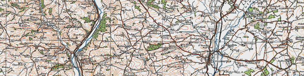 Old map of East Butterleigh in 1919